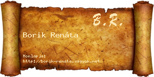 Borik Renáta névjegykártya